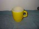 vintage Yellow Anchor Hocking Fire King Oven Proof D handle Mug MADE 