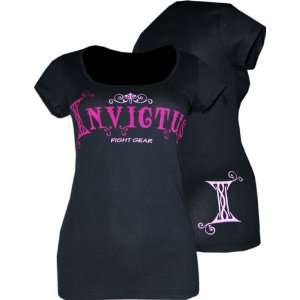  Invictus I.F.G Logo Womans Scoop Neck Black T Shirt (Size 