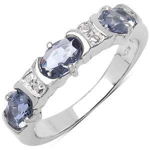  1.00 Carat Genuine Iolite Sterling Silver Ring Jewelry
