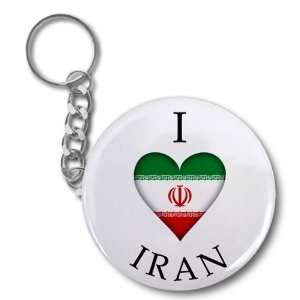  I HEART IRAN World Flag 2.25 inch Button Style Key Chain 