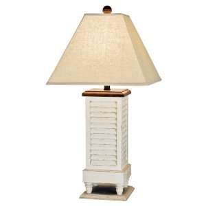 Mario Industries 04T630 Antiqued White Wood Shutter Table Lamp