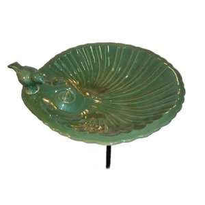 Achla Designs Ceramic Shell Bird Bath / Verdant & Stake/ Handcrafted 