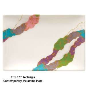  Melamine Contemporary Rectangle Plates   8 L x 5.5 W 