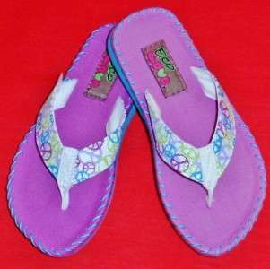 NEW Girls ECO LOVE Peace Thongs Flops Sandals Shoes 3  