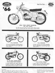 1966 Jawa Roadster & Moto Cross Motorcycle Original Ad  