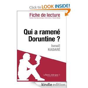 Qui a ramené Doruntine ? dIsmaïl Kadaré (Fiche de lecture) (French 