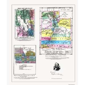  UTAH (UT) STATE MAP 1869