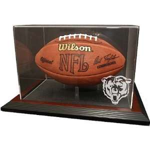   Display Case with Mahogany Wood Base and Engraved NFL Team Logo