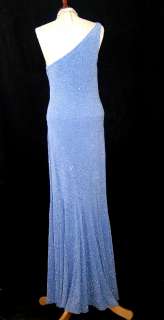 NWT Jessica McClintock Sparkly Blue Trumpet Dress Gown Size 6  