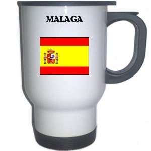  Spain (Espana)   MALAGA White Stainless Steel Mug 