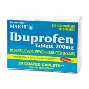  Major Pharmaceuticals  Ibuprofen 200mg, 24 Caplets Health 