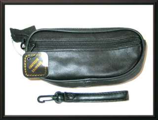 Black Leather Kidney Fanny Pack Waist Pouch Belly Bag  