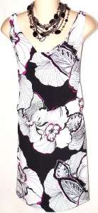 White House Black Market Black Pink Floral Print Dress XS NWT 
