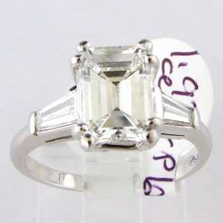27 CT Emerald Cut Diamond Ladies Engagement Ring in Platinum  