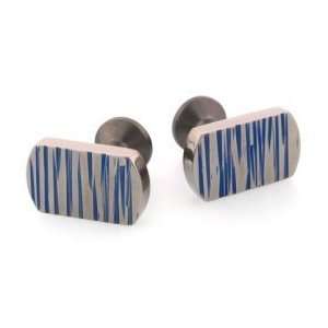   shaped cufflinks with blued titanium accents. Made in England Jewelry