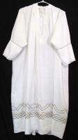 XXL White LINEN ALB EMBROIDERED Clergy Priest Vestment Church Apparel 