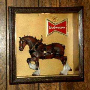 Vintage Original Budweiser Cyldesdale Metal Wall Light  