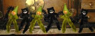 Bethany Lowe Halloween Chenille Garland Black Cats JOL  