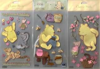 JOLEES BOUTIQUE 3D Classic POOH Stickers Your Choice  