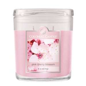   Pink Cherry Blossom Scented Pillar Glass Jar Candles