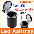 Portable Auto Car LED Light Cigarette Smokeless Ashtray Holder Black