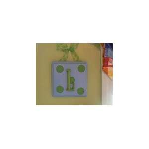  Soft Blue and Green Polka Initial Plaque