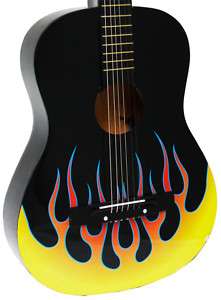 BLACK FLAME Acoustic Guitar+GIGBAG+STRAP+TUNER+LESSON  