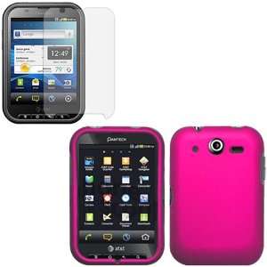 iFase Brand Pantech Pocket P9060 Combo Rubber Hot Pink Protective Case 