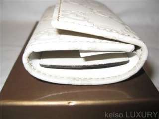 NEW BOX GUCCI Guccissima Off White Leather Keycase Keyring Keyholder 