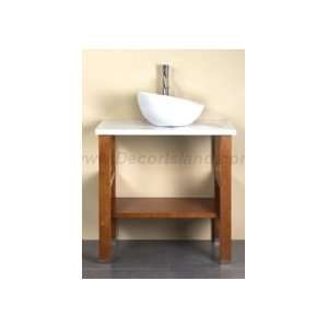   LC3065 32 Bathroom Vanity Set W/ Loped Rim Round Ceramic Vessel Sink
