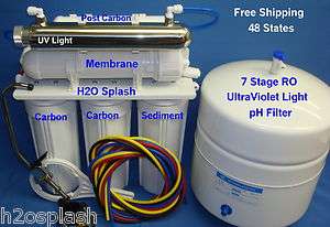 Stage RO+pH+UV Reverse Osmosis System Water Filter 80gpd Membrane 