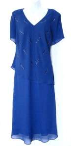 KARIN STEVENS. Size 18 WP.Royal blue lined unique evening dress 