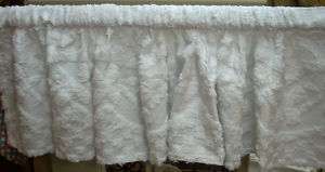 TUFTED FLOWER CHENILLE TAILORED VALANCE PINK or WHITE  