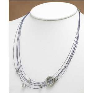   Steel Wire Necklace with Pendant & Diamonova JSF 843332000993 Jewelry