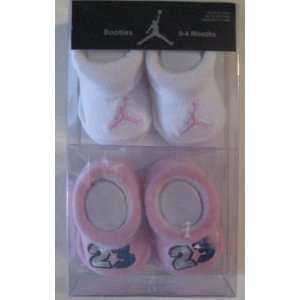  Jumpman Cotton Booties for 0~6 Months Light Pink, White 
