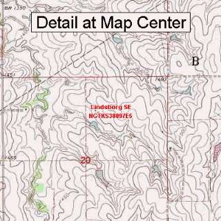  USGS Topographic Quadrangle Map   Lindsborg SE, Kansas 