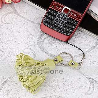 Fashion Leather Tassel with Keychain Charms Straps for Cell Mobile 