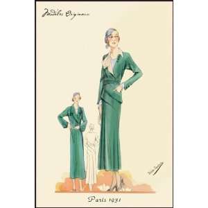    Green Dress and Overcoat by Atelier Bachrvitz 12x18