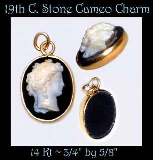     Exquisite 19th C. Cameo Classical Greek Head in 14 Kt. Gold  