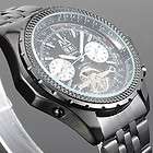   Black Dial & Band Automatic Mechanical Stainless Steel Mens Watch Gift