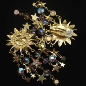 Kirks Folly Earrings Seahorse Suns Stars Crystals  