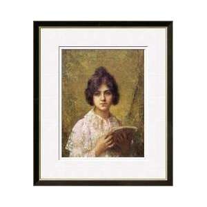  Young Woman Holding A Book Framed Giclee Print
