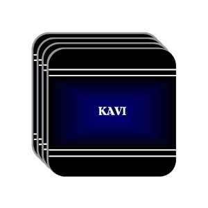 Personal Name Gift   KAVI Set of 4 Mini Mousepad Coasters (black 