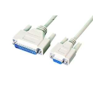   10FT NULL MODEM DB9F TO DB25M CUST Serial Cable White Electronics