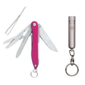  Leatherman Multi tool Style Pink & LED Lenser V9 Keychain 
