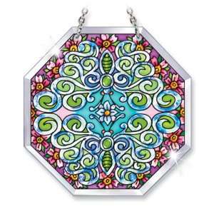  Amia 5724 Butterfly Design Hand Painted Glass Suncatcher 