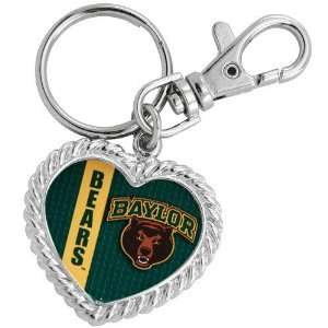  Baylor Bears Silvertone Heart Keychain