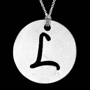   925 Diamond Alphabet Initial L Large Pendant [Jewelry] Jewelry