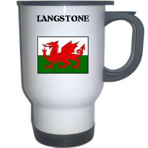  Wales   LANGSTONE White Stainless Steel Mug Everything 