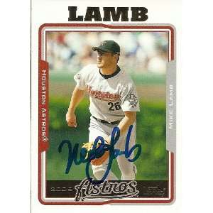  Milwaukee Brewers Mike Lamb Signed 2005 Topps Card Sports 